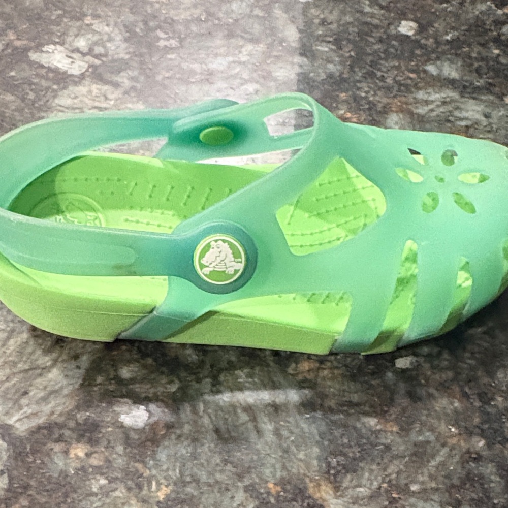 CROCS Shirley Girls Shoes Aqua/Lime C12 - Picture 5 of 7